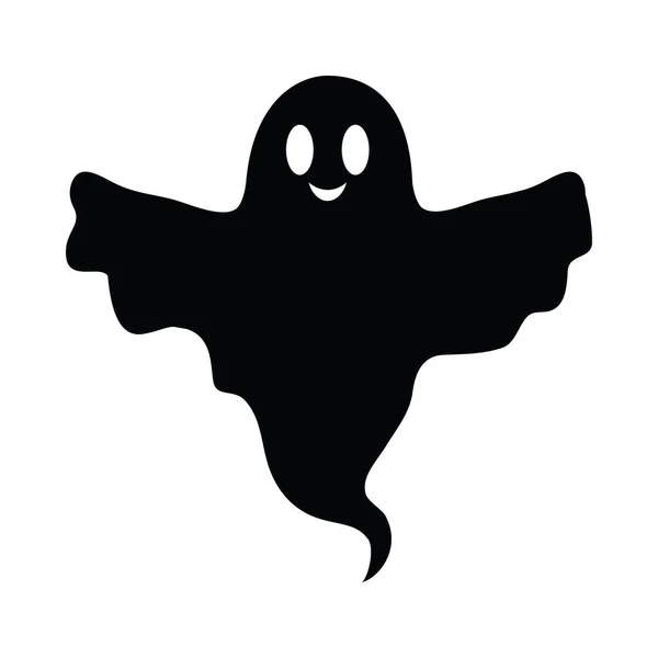 Halloween Spook Silhouet Witte Achtergrond — Stockvector