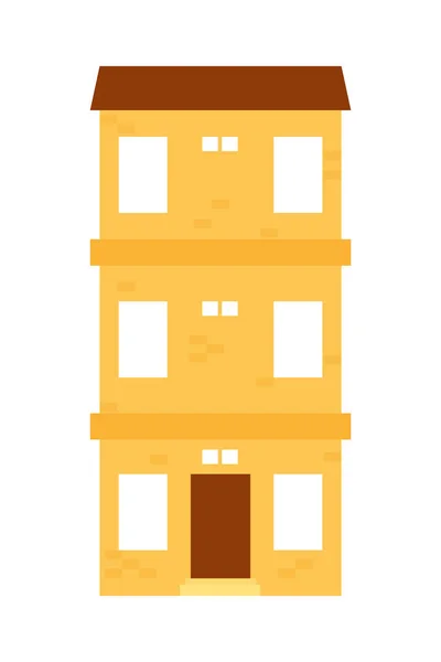 Icône Immeuble Appartements Sur Fond Blanc — Image vectorielle