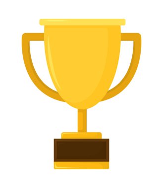 Beyaz arkaplanda altın kupa simgesi