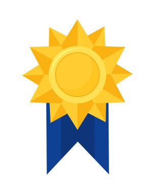 Beyaz arkaplanda altın madalya ikonu