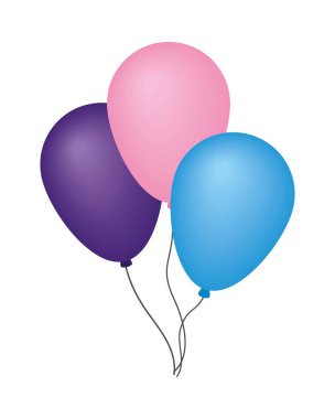 Beyaz arkaplanda renkli balonlar