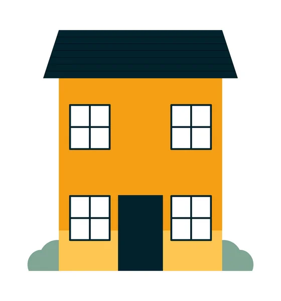 Icono Casa Amarilla Sobre Fondo Blanco — Vector de stock