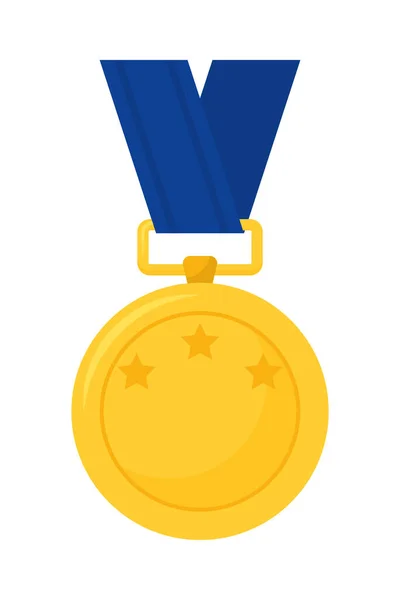 Ícone Medalha Ouro Fundo Branco — Vetor de Stock