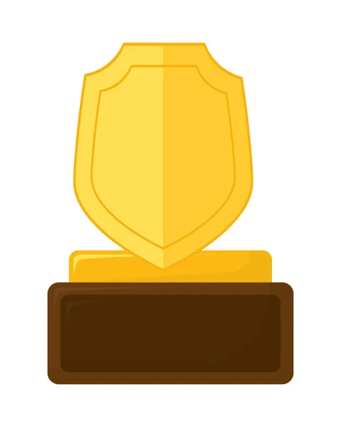 Значок Трофея Щита Белом Фоне — стоковый вектор
