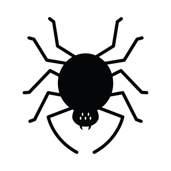 Spindel Siluett Ikon Vit Bakgrund — Stock vektor