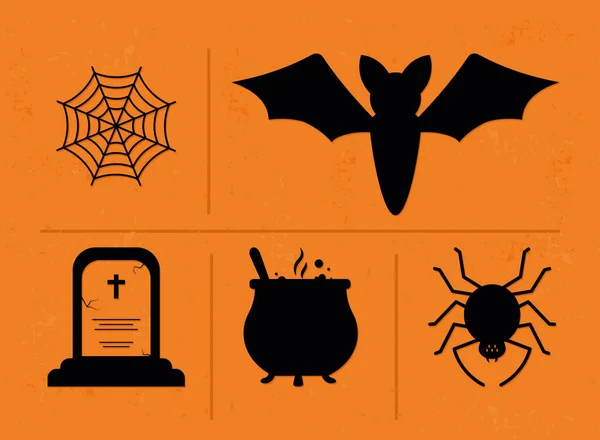 Icône Halloween Sur Fond Orange — Image vectorielle
