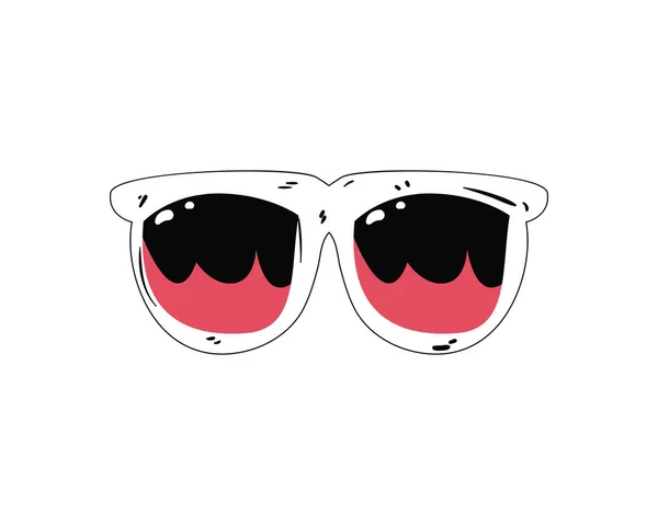 Gafas Frescas Planas Sobre Blanco — Vector de stock