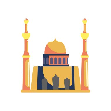 Düz altın saray beyaz üzerine