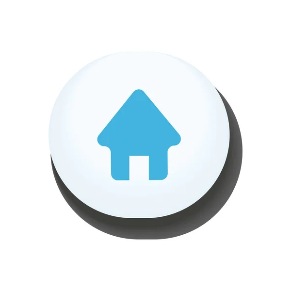 Плоска Домашня Кнопка Над Білим — стоковий вектор