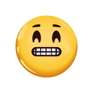 düz şirin emoji beyaz üzerinde