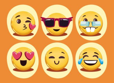 düz emojilerin posteri