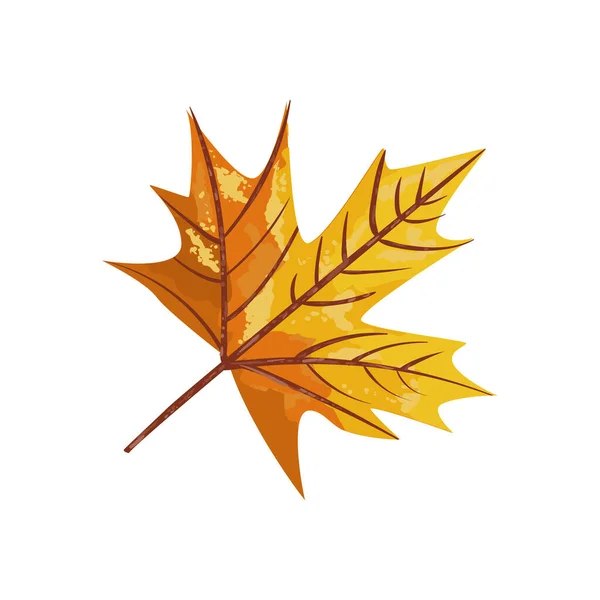 Plochý Podzimní List Přes Bílou — Stockový vektor