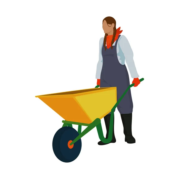 Working Farmer Illustration White — Stock Vector