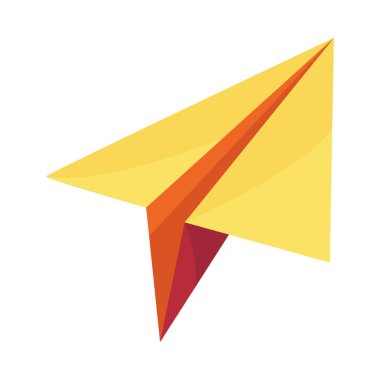 yellow paper plane over white