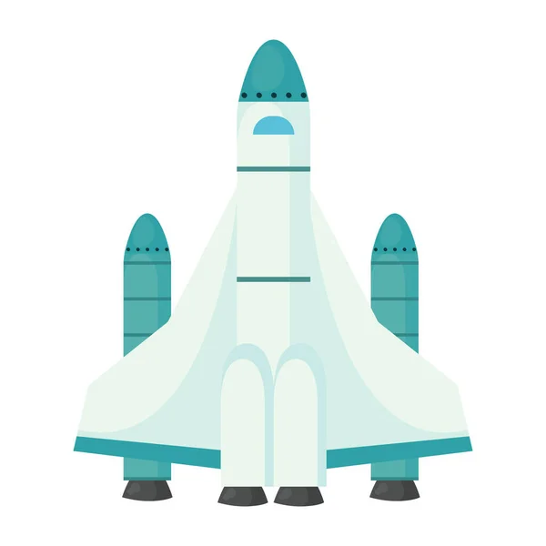 Blue Rocket Illustration White — Stock Vector