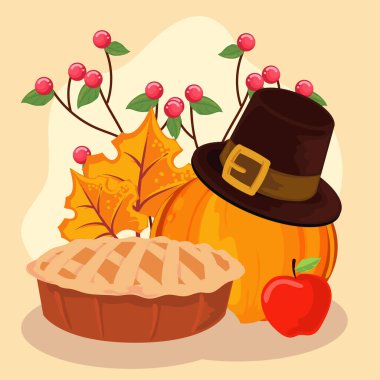 Şükran Günü karteli ve Şükran Günü eşyaları