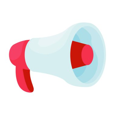 colored megaphone design over white