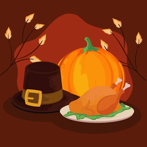 Happy Thanksgiving Design Thanksgiving Items — Stock Vector