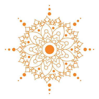 orange mandala design over white