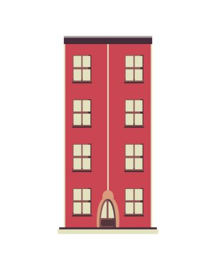 beyaz üzerine düz renkli bina