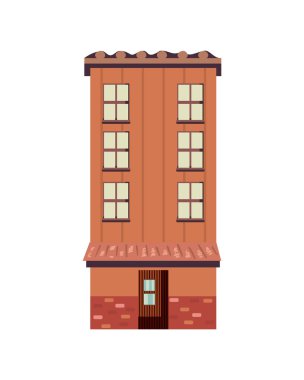 beyaz üzerine düz renkli bina