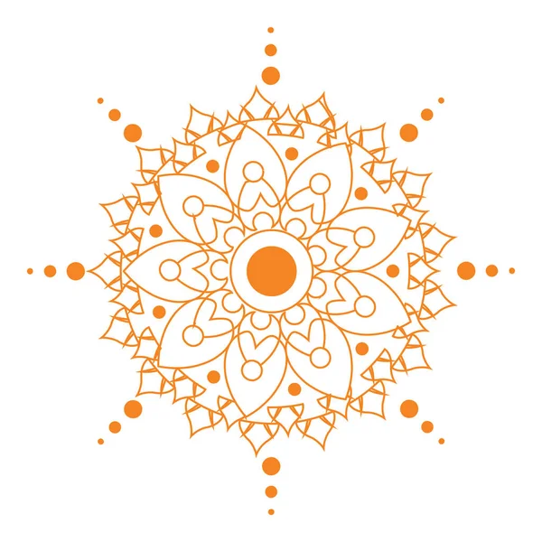 Orange Mandala Design White — Stockvektor