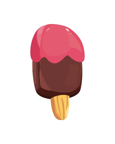 Diseño Helado Plano Sobre Blanco — Vector de stock