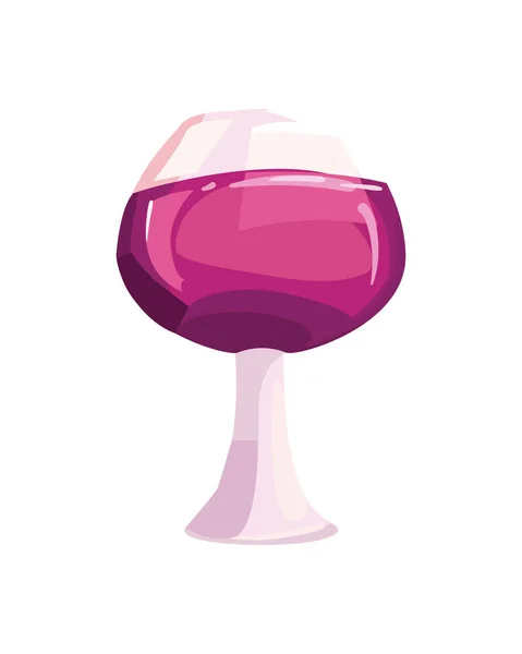 Tasse Vin Plat Sur Blanc — Image vectorielle
