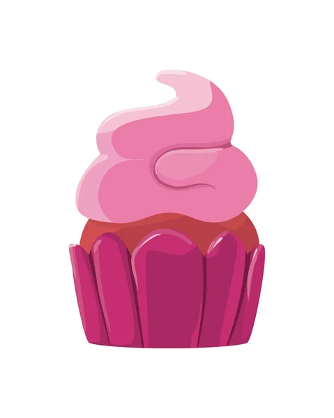 Design Cupcake Plana Sobre Branco —  Vetores de Stock