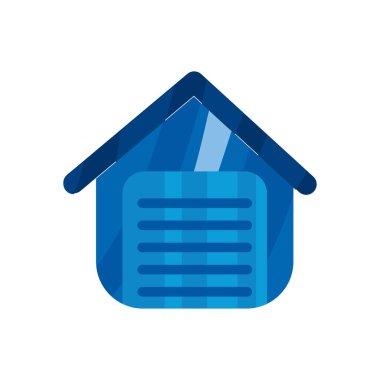 düz akıllı ev simgesi beyaz üzerine