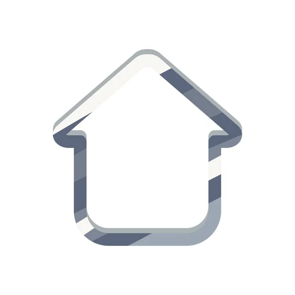 Ícone Casa Inteligente Metálica Plana Sobre Branco —  Vetores de Stock
