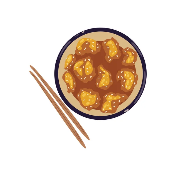 Flaches Japanisches Curry Über Weißem — Stockvektor