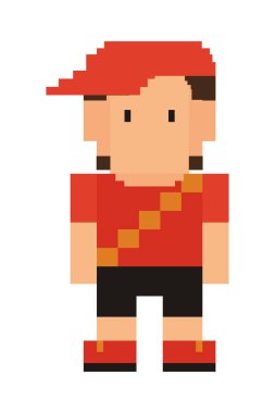 beyaz arkaplan üzerine piksel adam