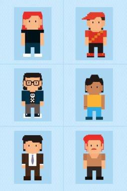 Piksel insanlarının simge koleksiyonu