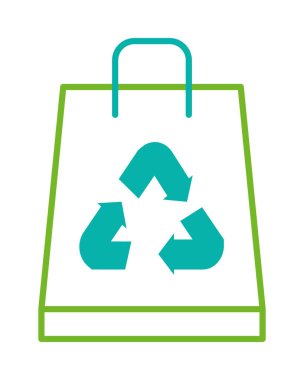 Beyaz arkaplanda eko alışveriş torbası