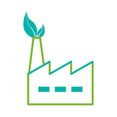 Beyaz arkaplanda eko fabrikası simgesi