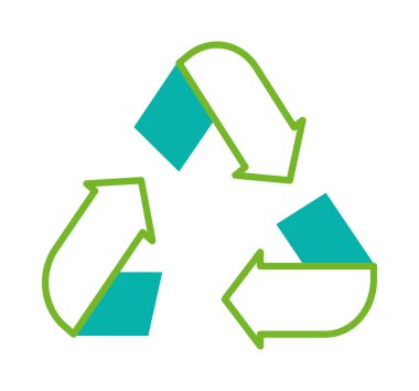 Beyaz arkaplanda geri dönüşüm simgesi simgesi