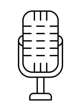 Beyaz arkaplanda retro mikrofon simgesi