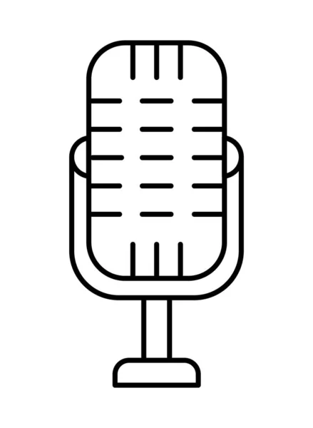 Retro Microphone Icon White Background — Stock Vector