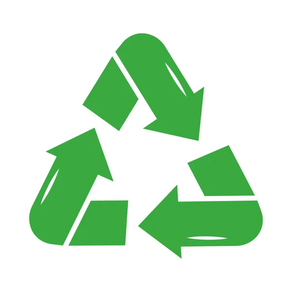 Recycle Symbol Auf Weißem Hintergrund — Stockvektor