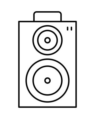 Beyaz arkaplanda müzik konuşmacısı simgesi