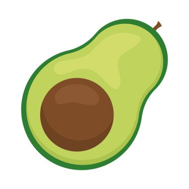 avokado yarısı beyaz arkaplanda
