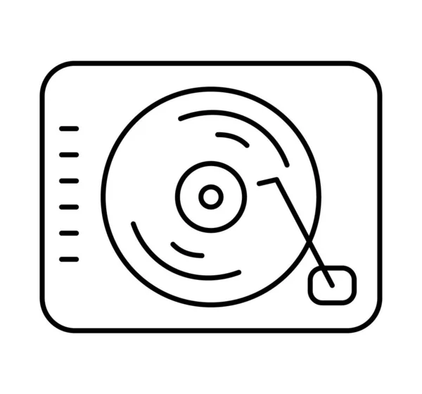 Vinyl Player Icon White Background — Stockvector