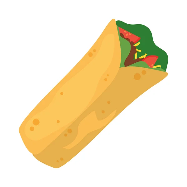 Icono Burrito Mexicano Sobre Fondo Blanco — Vector de stock