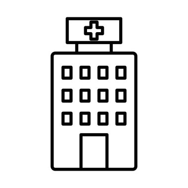 hospital building icon on white background