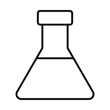 Beyaz arkaplanda kimyasal şişe simgesi