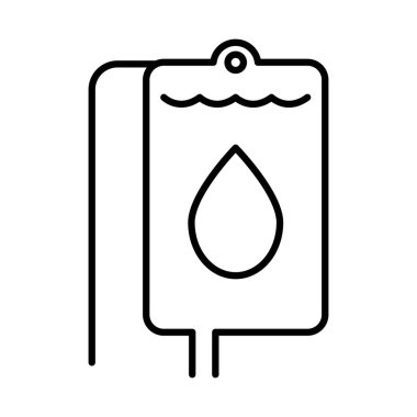 Beyaz arkaplanda kan torbası simgesi