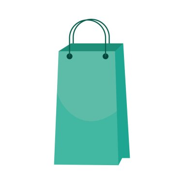 Beyaz arka planda yeşil alışveriş çantası