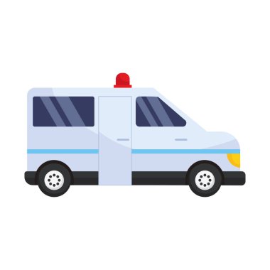 Beyaz arkaplanda ambulans simgesi