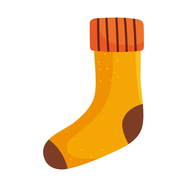 Žlutá Ikona Ponožky Bílém Pozadí — Stockový vektor